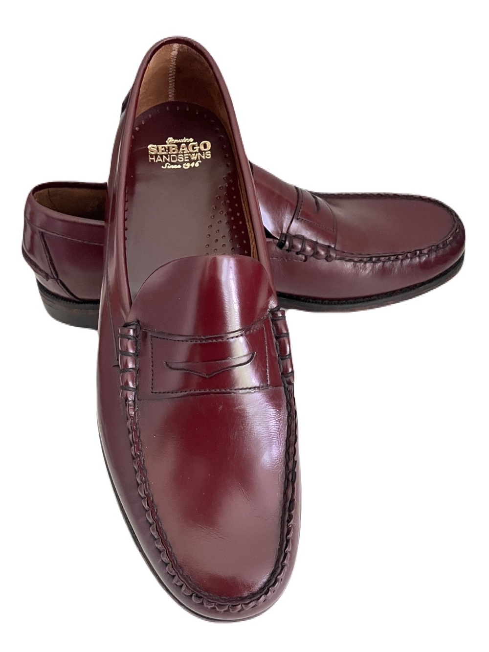 Sebago ‘Classic Dan’ Burgundy Leather Penny Loafers, Size 13